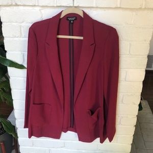 Topshop Maroon Boyfriend Blazer SZ 8